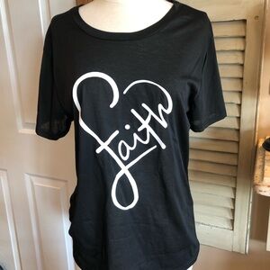 NWOT Black Faith Graphic Tee